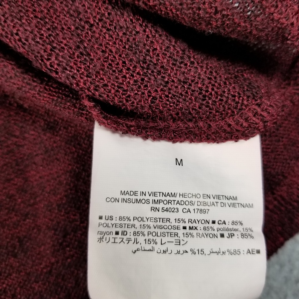 Old Navy Sweater Women's Medium M Burgundy Sheer Knit Pullover Scoop Long Sleeve - Picture 6 of 9